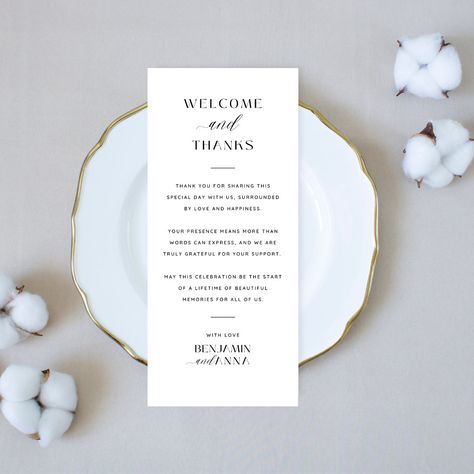 Use code BUNDLE30 to save 30% off when you purchase 3 or more items! Welcome to our Etsy listing for our Minimalist Thank You Place Card! Add a touch of elegance and gratitude to your wedding reception with these stylish place cards. Our digital place card template, available for instant download, allows you to easily customize and personalize each card using Canva. These thank you place cards will express your appreciation for their presence on your special day. Whether you're having an intimate gathering or a grand celebration, these wedding place cards will seamlessly blend with any theme or ddcor. Download, customize, and print as many copies as you need to create a cohesive and sophisticated look for your reception tables. Say thank you in a stylish way with our Minimalist Thank You P Thank You Notes At Wedding Reception, Welcome Card Wedding Table, Thank You For Attending Wedding, Thank You For Celebrating With Us, Wedding Thank You Notes, Welcome Card Wedding, Wedding Welcome Card, Wedding Reception Places, Reception Place Cards