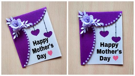 Parents Day Card Ideas, Parents Day Card, How To Make Greetings, Card For Mother, Card Making Ideas Easy, Birthday Cards For Mother, Mothersday Cards, Gifts Homemade, Happy Mother's Day Greetings