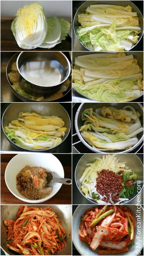 How to make Kimchi NEED TO TRY THIS CUZ ONE'S I KEEP BUYING FROM KOREAN STORE FERMENTS BUBBLES AND MAKES A TERRIBLE MESS IN FRIDGE!!!! Kimchi Salad, Koreansk Mad, Cabbage Kimchi, Make Kimchi, Different Types Of Food, Korean Store, Asian Dish, Korean Kitchen, Resep Salad