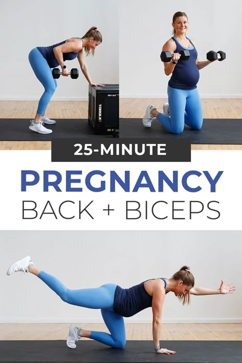 Stay STRONG during pregnancy with this strength-focused BACK AND BICEP workout! This at home pull workout is designed to get your heart rate up and build muscle in your arms and back using just a set of dumbbells. This workout is safe for all trimesters of pregnancy. Bicep Back Workout, Arm And Leg Workout, Pull Workout, Pull Day Workout, Pull Day, Pregnancy Pilates, Back And Bicep Workout, Pregnancy Workout Videos, Pregnancy Safe Workouts