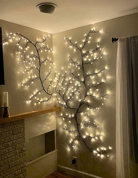 Sareda Enchanted Willow Vine Lights for Home Decor, 8 Modes 7.5ft 144 LEDs Lighted Willow Vine Lights Party Window Decor(1PCS) Black Vine Light Vine Lights, Lights For Home, Indoor String Lights, Christmas Room Decor, Christmas Room, Metal Wall Art Decor, Whimsical Decor, Garden Wall Art, Tree Lighting