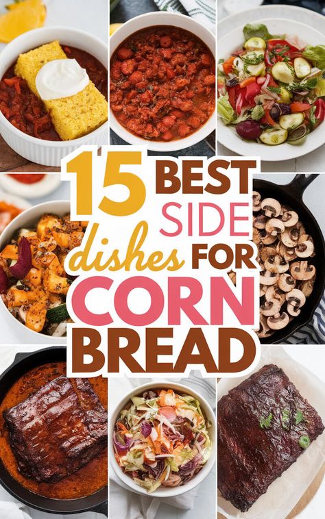 Make Your Cornbread the Star of the Show with These Dinner Side Dish Ideas! 🌟🌽 #cornbread #sidedishideas #dinner Dishes With Cornbread, Meals With Cornbread On The Side, Dinners With Cornbread, Spicy Cornbread Muffins, Cornbread Dishes, Spicy Cornbread, Grilled Vegetable Skewers, With Cornbread, Elegant Dinners