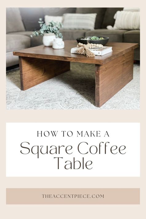 Rustic Square Coffee Table, Square Ottoman Coffee Table, Square Wood Coffee Table, Coffee Table Games, Large Square Coffee Table, West Elm Coffee Table, Coffee Table Rustic, Diy Dining Room Table, Made Coffee Table