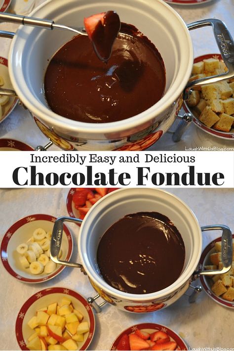 Fondue Party Ideas, Chocolate Fondue Party, Milk Chocolate Fondue, Easy Chocolate Fondue, Easy Chocolate Fondue Recipe, Easy Fondue Recipes, Easy Fondue, Dessert Fondue, Fondue Dinner