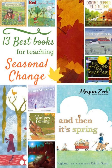 The best way to teach seasonal change is to go outside and experience it! Us teacher types get excited about introducing new concepts with literature, so here are my top picks for picture books that explore seasonal change with grades K-5. Read the full blog post at meganzeni.com Seasons Lessons First Grade, Seasons Preschool, Seasons Lessons, Best Picture Books, First Grade Science, Spring Books, Seasonal Changes, Science Curriculum, Outdoor Classroom