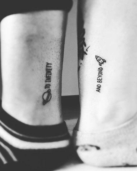 Toy story Disney tattoo to infinity and beyond sisters friends words Mama Tattoos, Toy Story Tattoo, Story Tattoo, Minimalist Ideas, Bestie Tattoo, Mommy Tattoos, Tattoo Minimalist, Sibling Tattoos, Bff Tattoos