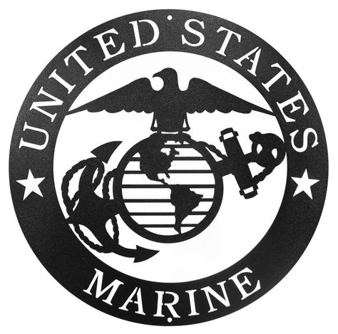 Marine Corps Symbol, Marine Corps Emblem, Marines Logo, Military Signs, Arte Folk, Metal Wall Plaques, Patriotic Art, Round Metal Wall Art, Us Marine Corps