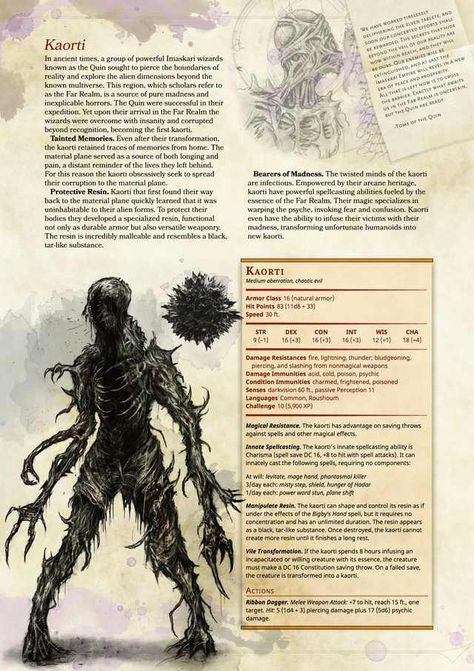 Here is even more D&D 5e homebrew. Have fun! - Imgur Dark Fey Creature, Dnd Cave Creatures, Dnd Homebrew Monsters, Monsters Dnd, Dnd Stat Blocks, D D 5e Homebrew, Dnd Campaign Ideas, Stat Block, Dnd Enemies