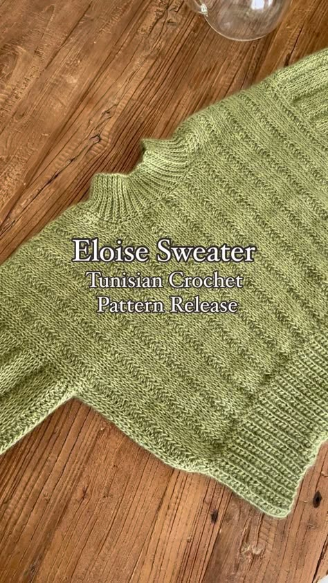 justtheworsted | ✨TUNISIAN CROCHET TESTER CALL✨ Presenting my newest Tunisian crochet sweater, the Eloise Sweater. It’s a made-to-measure sweater pattern… | Instagram Tunisian Crochet Pullover, Crochet Looks Like Knit, Tunisian Crochet Sweater Vest, Crochet Looks Like Knitting, Crochet Shiesty, Tunisian Crochet Top Patterns Free, Crochet Tapestry Clothes, Tunisian Crochet Colorwork, Tunisian Crochet Clothes