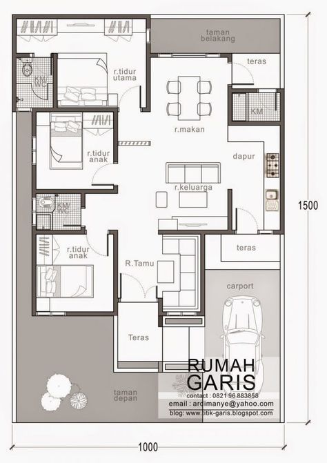 Three Bedroom House Design Three Bedroom House Plan, Indian House Plans, Three Bedroom House, House Floor Design, Home Design Floor Plans, House Construction Plan, Model House Plan, House Layout Plans, Bungalow House Plans