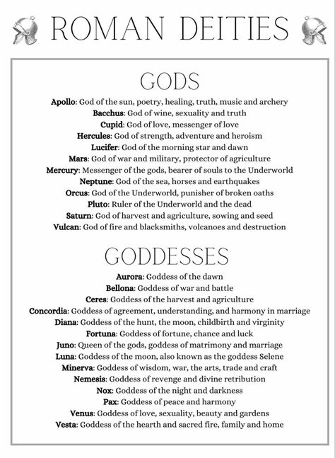 List Of Deities, Roman Deities, Goddess Magick, Greek Mythology Gods, Pagan Gods, Wiccan Magic, Witch Spirituality, Magic Spell Book, Grimoire Book