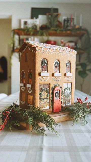 Gingerbread Log Cabin, Wall Decor Ideas Farmhouse, Farmhouse Interior Design Ideas, Boho Wall Decor Ideas, Homemade Gingerbread House, Modern Interior Design Ideas, Gingerbread House Parties, Gingerbread House Designs, Gingerbread Village