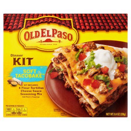 Old El Paso Soft Taco Bake Dinner Kit 8.4 oz Box Soft Taco Bake, Bake Dinner, Taco Pie Recipes, Baked Tacos Recipe, Taco Pie, Taco Bake, Baked Dinner, Soft Tacos, Easy Taco