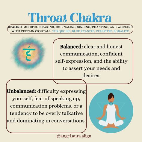 throat chakra healing & balance/imbalance by Angel Aura Align Throat Chakra Healing, Small Notes, Chakra Affirmations, Communication Problems, Healing Affirmations, You're Amazing, Witchy Stuff, Angel Aura, Spiritual Development