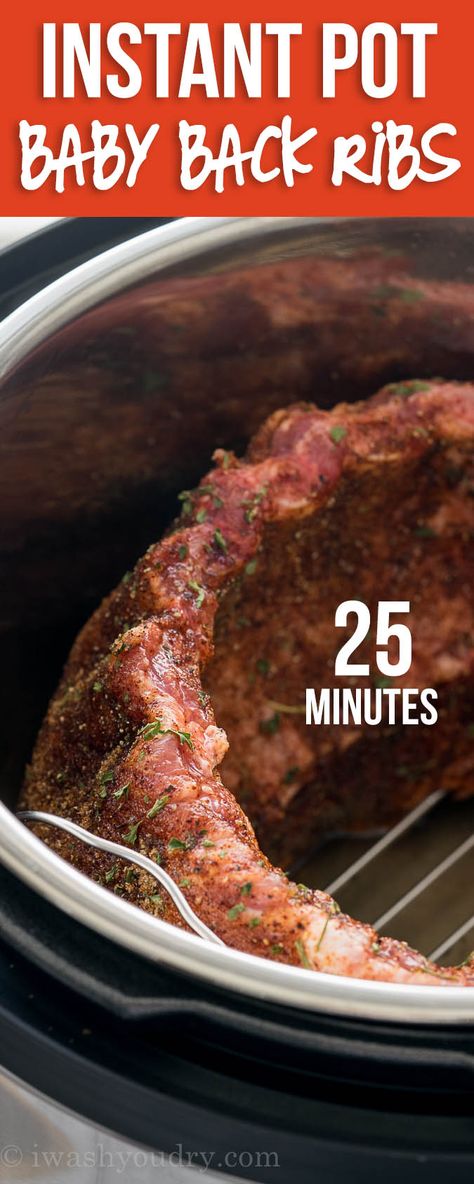 SUPER EASY Instant Pot Baby Back Pork Ribs! These things are falling off the bone in just 25 minutes! Instant Pot Recipes Beef, Ribs Instant Pot, Beef Instant Pot, Instant Pot Baby Back Ribs, Instant Pot Ribs Recipe, Instant Pot Ribs, Chicken Instant Pot, Baby Back Pork Ribs, Pot Recipes Easy