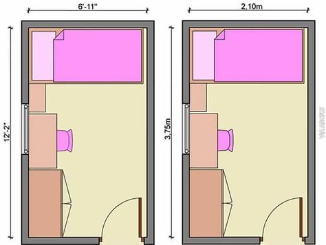 Long Narrow Bedroom Layout Design, Kids Bedroom Layout, Bedrooms Layout, Long Narrow Bedroom, Long Narrow Rooms, Bedroom Layout Design, Narrow Bedroom, Bedroom Children, Small Bedroom Layout