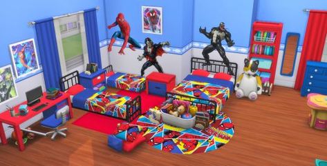 I Create Bedroom Sets for The Sims 4 on Tumblr Sims 4 Cc Furniture Bedrooms Kids Boys, Sims 4 Boys Room Cc, Cc Beds Sims 4, Spiderman Sims 4 Cc, Sims 4 Cc Boys Room, Sims 4 Superhero, Sims 4 Spiderman Cc, Sims 4 Boys Room, Sims 4 Cc Kids Room