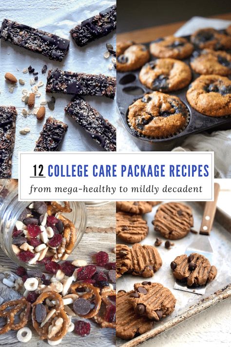 12 Care Package Treats to Send Your College Kid: College can be hard. Make it a little bit sweeter with a care package featuring one of these sweet treats! From chocolate chip to blueberry muffin, there is a flavor sure to please your undergraduate! #momskitchenhandbook #carepackage #college101 #momthings #sweettreats Snacks For Care Package, Treats To Send In The Mail, College Treat Bags Care Packages, Care Package Recipes, Mailing Baked Goods Care Packages, Desserts To Ship Care Packages, Baked Goods Care Package, Care Package Baked Goods, Cookies To Mail Care Packages