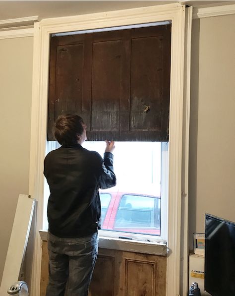 Our incredible original victorian shutters which we uncovered during our renovation. See our new window to go with them in this blog post! | www.kezzabeth.co.uk | #victorianshutters #periodfeatures #periodhome #restoration #renovation #periodwindows Hidden Victorian Sash Shutters, Victorian Sash Shutters, Victorian Shutters, Upvc Sash Windows, Sash Window, Steampunk House, Cottage Ideas, French Cottage, Sash Windows