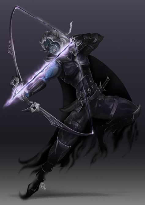 Gloomstalker Ranger Dnd, Gloomstalker Ranger, Warlock Ideas, Dnd Npc Art, Ranger Tattoo, Dnd Ranger, Drow Ranger, The Raven Queen, Character Form