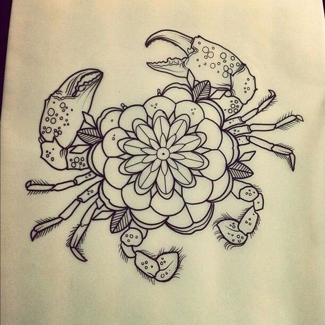 Mandala like this. by drewshallis (Drew Shallis) Mandala Arm Tattoo, Crab Tattoo, Petit Tattoo, Sea Tattoo, Muster Tattoos, Theme Tattoo, Geniale Tattoos, Zodiac Tattoos, Zodiac Tattoo