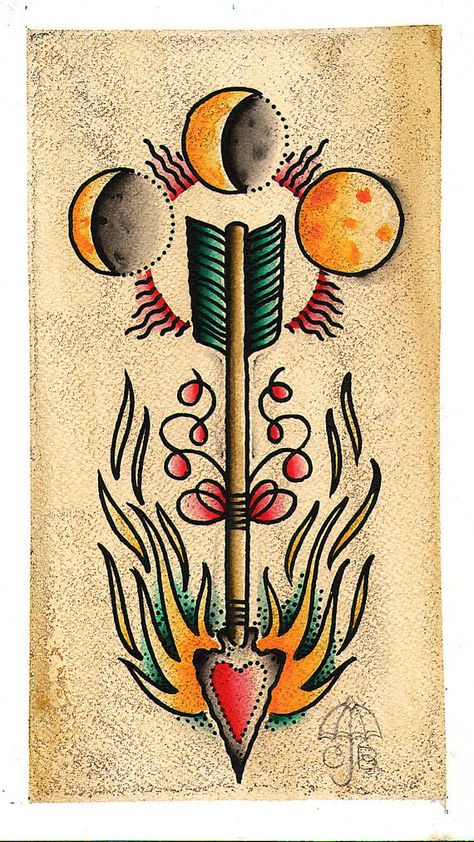 Flaming Arrow Tattoo, Flaming Arrow, Arrow Painting, Bohemian Tattoo, Tattooed Woman, Vision Board Collage, Arrow Drawing, Saints And Sinners, Arrow Tattoo