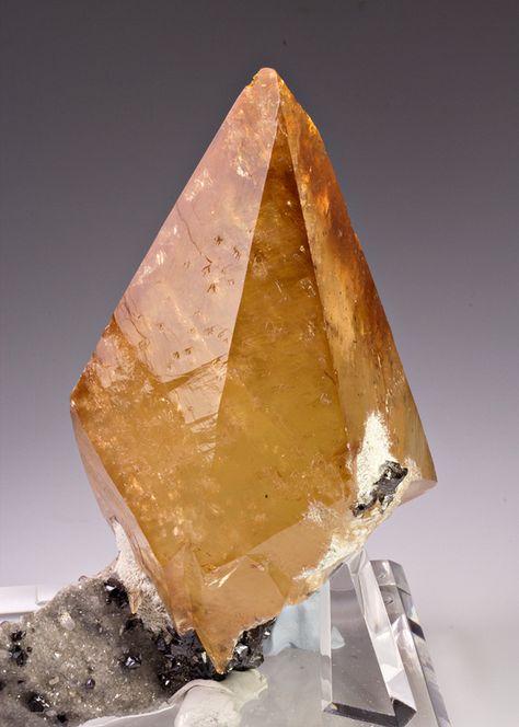 Calcite with Sphalerite Golden Calcite, Colour Stone, Rock Minerals, Calcite Crystal, Mineral Stone, Minerals And Gemstones, Rocks And Gems, Precious Gems, Gems And Minerals