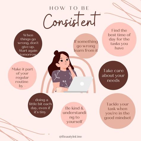 Cute Tips, Consistency Quotes, Self Care Bullet Journal, Life Guide, Be Consistent, Email Branding, Branding Tips, Awareness Campaign, Character Quotes