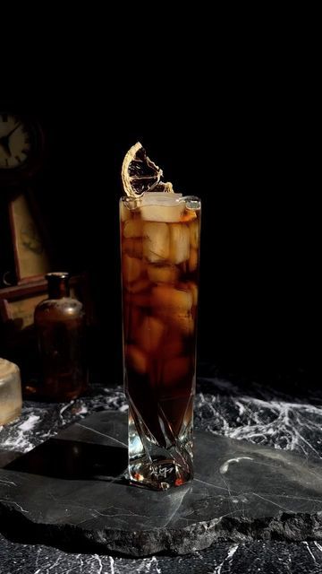 Cocktail Recipes with Jules on Instagram: "Chrissy wake up with Vecna’s Tonic Recipe is from the All Hallows’ Eve Cocktail Hour book (currently sold out again & I love you all for the support) 1 oz Averna Amaro 1 oz Cold brew ¾ oz Coffee Liqueur ½ oz Brown Sugar Syrup 4 oz Tonic water Garnish: Orange twist or Dehydrated Citrus Wheel Ice Instructions: In a cocktail shaker add amaro, cold brew, coffee liqueur, and brown sugar syrup. Add ice and shake. In a highball glass filled with ice add ton Highball Glass Cocktail, Dehydrated Citrus, Tonic Recipe, Brown Sugar Syrup, Coffee Liqueur, Orange Twist, All Hallows Eve, Sugar Syrup, Tonic Water