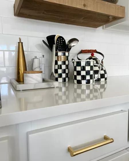 MacKenzie Childs sale with some of our favorite kitchen decor! We love our tea kettle, utensil holder and measuring cup. Linking below all of my favorite finds! #LTKsalealert #LTKstyletip #LTKhome Courtly Check Kitchen, Black And White Checkered Kitchen Decor, Mckenzie Child’s Kitchen Decor, Mackenzie Childs Kitchen Decor, Checkered Home Decor, Checker Kitchen, Mackenzie Childs Kitchen, Mackenzie Childs Decor, Checkered Kitchen Decor