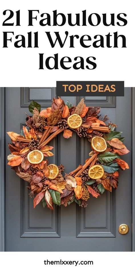 Elevate your fall decor with these stunning fall wreath ideas. From classic autumnal colors to modern and minimalist designs, there's a fall wreath perfect for every style. Add warmth and charm to your front door or interior spaces with these beautiful fall wreaths that will instantly create a cozy seasonal atmosphere in your home. Whether you prefer traditional foliage or unique textures like cotton stems and dried florals, finding the perfect fall wreath has never been easier. Modern Fall Door Wreaths, Minimalist Fall Wreath, Diy Fall Wreaths For Front Door, Autumn Wreaths Diy, Fall Wreaths Diy Dollar Stores, Autumn Door Wreath, Modern Fall Wreaths For Front Door, Simple Fall Wreaths For Front Door, Fall Wreaths For Front Door Diy Easy