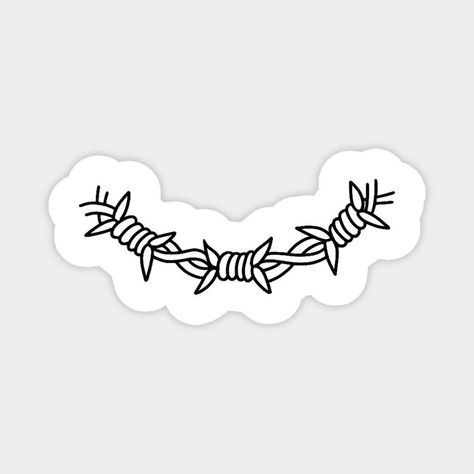 Barbed Wire Flash Tattoo, Barb Wire Drawing, Puas Tattoo, Traditional Barbed Wire Tattoo, Barbed Wire Tattoo Design, Trad Tattoo Flash, Magnet Tattoo, Black Traditional Tattoo Flash, Barbed Wire Drawing