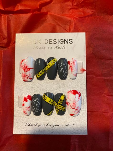 Hannibal Nails, Teen Nail Art, Dead Nails, Nails September, Fun Halloween Nails, Teen Nails, Mens Nails, Halloween Press On Nails, Nail Tape