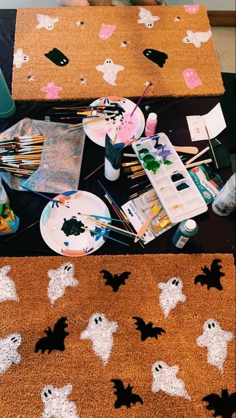 October Girls Night Craft, Halloween Painting Party Ideas, Girls Night Craft Ideas Halloween, Fun Craft Night For Adults, Ladies Night Halloween Craft, Crafts For Family Night, Spooky Crafts For Girls Night, Girls Halloween Craft Night, Girls Night Craft Ideas Fall