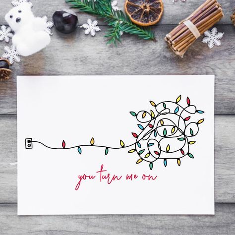 Corny Drawings, Dirty Christmas Cards, Boyfriend Christmas Card, Merry Christmas Cute, Christmas Card Funny, Christmas Planner Stickers, Craft Presents, Cute Christmas Cards, Husband Card