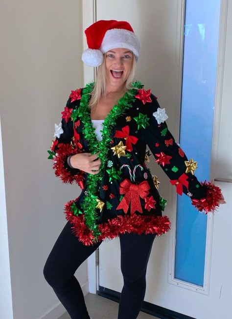 Ugly Christmas Outfit, Homemade Ugly Christmas Sweater, Ugly Christmas Sweater Diy Funny, Ugly Christmas Sweater Outfit, Ugly Christmas Sweater Ornament, Ugly Christmas Sweater Contest, Diy Christmas Sweater, Christmas Sweater Outfits, Sweater Diy