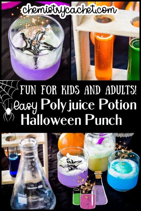 Check out this super easy, fun drink to make for kids or adults this Halloween! You only need a few ingredients to mix up this polyjuice potion look alike. It is festive and fun for a Halloween Party too Harry Potter Potions Recipes, Polyjuice Potion Recipe, Potions For Kids, Potions Recipes, Polyjuice Potion, Halloween Punch, School Halloween Party, Halloween Science, Harry Potter Potions