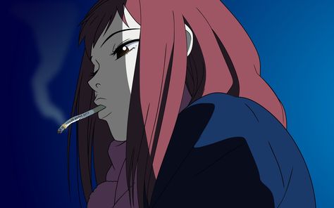 red haired woman anime character #FLCL #anime Samejima Mamimi #smoking #1080P #wallpaper #hdwallpaper #desktop Furi Kuri, 90s Anime, Fanarts Anime, Anime Music, Cute Icons, Manga Art, Cartoon Art, Aesthetic Anime, Red Hair