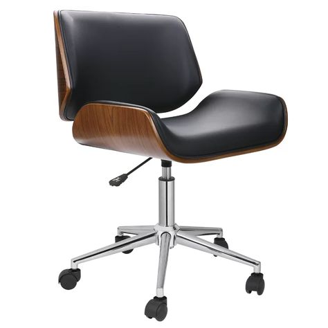 George Oliver Worthing Task Chair & Reviews | Wayfair Black Office Chairs, Laptop Chair, White Kitchen Chairs, Modern Office Ideas, Office Ergonomics, Modern Office Chairs, Modern Desk Chair, Boss Chair, Most Comfortable Office Chair