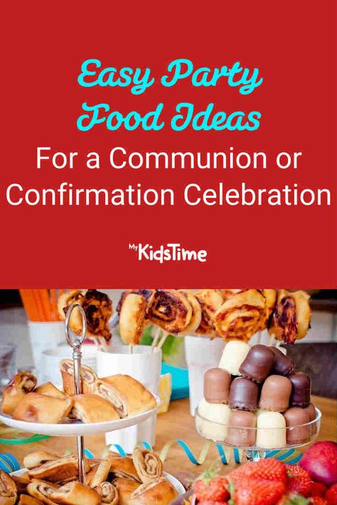 Easy Party Food Ideas for Communion & Confirmation Celebrations at Home Confirmation Meal Ideas, Confirmation Party Food, Confirmation Food Ideas, Confirmation Party Ideas, Baptism Food, Easy Party Food Ideas, Smoked Fish Dip, Confirmation Ideas, Luncheon Menu