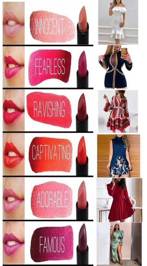 Tasteful Lipstick Color with Dress combination Organize And Declutter, Dressing Well, Lipstick Color, How To Mix, Declutter Your Home, Lipstick Colors, Perfect Outfit, Capsule Wardrobe, Nice Dresses