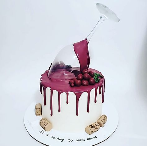 Wine Cake Ideas Birthday, Wine Cake Designs, Wine Theme Cakes, Birthday Cake Wine, Wine Glass Cake, Bolo Drip Cake, Wine Cake, Nautical Cake, Cake Templates