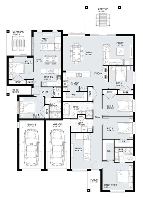 Dual Occupancy Design House Plans, Practical House, Multigenerational House Plans, Double Wide Mobile Home, Multigenerational House, 6 Bedroom House Plans, Dual Occupancy, Mobile Home Floor Plans, Plan Layout