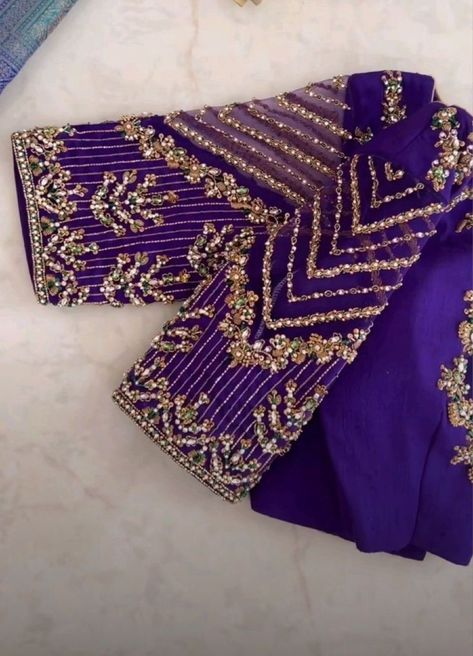 Simple Work Blouses Maggam, Trending Embroidery Blouse Designs, Trending Maggam Work Designs, Neted Blouse Aari Work, Engagement Blouse Designs Indian, Latest Maggam Work Blouses 2024, Unique Aari Work Blouse Designs, Blouse Maggam Work Designs Latest, Work Blouses Maggam Latest