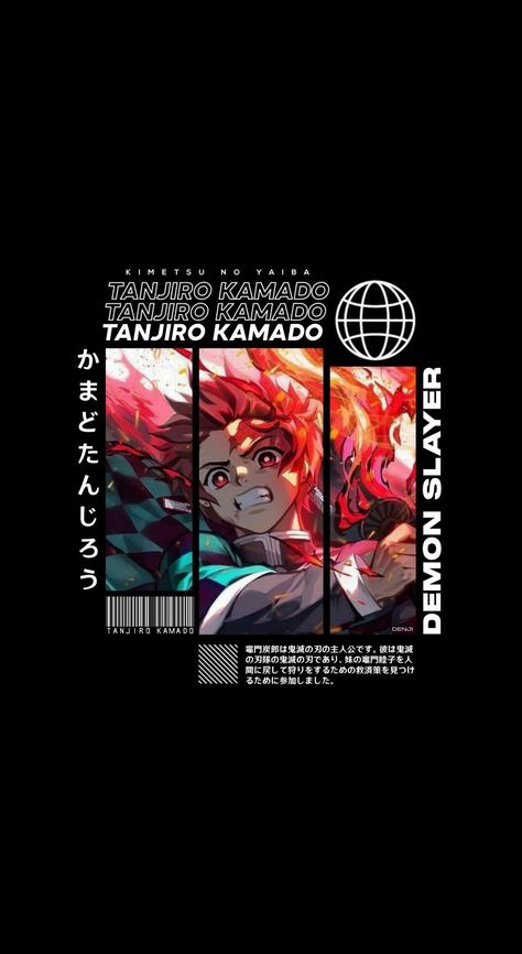 Demon Slayer: Tanjiro Kamado Demon Slayer T Shirt Design Ideas, Anime Graphics Design, Demon Slayer Graphic Design, Demon Slayer T Shirt Design, Demon Slayer Designs, Demon Slayer Tshirt Design, Demons Slayer Wallpaper, Tanjiro Kamado Wallpapers, Demon Slayer Tanjiro Wallpaper