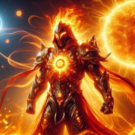 The Sun knight – Xandr Focart Sun Armor, Sun Knight, Nuclear Fusion, Sci Fi Fantasy, Digital Graphics, Fantasy Character Design, Knights, The Sun, Solar