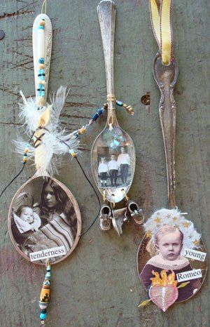 Altered Spoons | Magpie's Nest ~*~ Patty Szymkowicz Altered Spoons, Groovy Jewelry, Spool Art, Altered Objects, Spoon Feeding, Recycle Projects, Spoon Craft, Silverware Crafts, Altered Art Jewelry