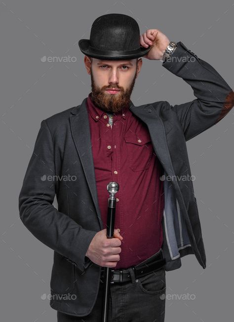 Holding A Cane Reference, Holding Cane Pose Reference, Cane Reference, Cane Pose Reference, Normal Poses, Buff Guys, Man In A Suit, Tutorials Drawing, Bearded Man