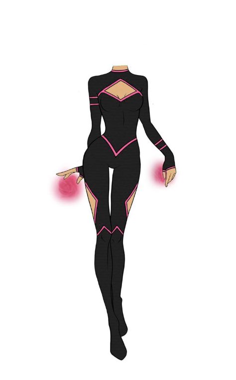 Aesthetic Hero Outfits, Pink And Black Superhero Suit, Superhero Suits Pink, Pink Superhero Suit Female, Supervillain Outfits Design Female, Pink Super Hero Suit, Pink Superhero Suit Design, Superhero Outfits Female, Pink Hero Suit