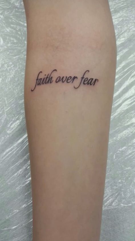 Bible Verse Tattoos Ideas, Bible Quote Tattoos For Women Strength, Tattoo Words Christian, Bible Verse Tattoo Cursive, Faith And Love Tattoos, God Loves Me Tattoo, He Saved Me Tattoo, Tatoos To Get For Your Parents, Faith Over Fear Tattoo Stencil